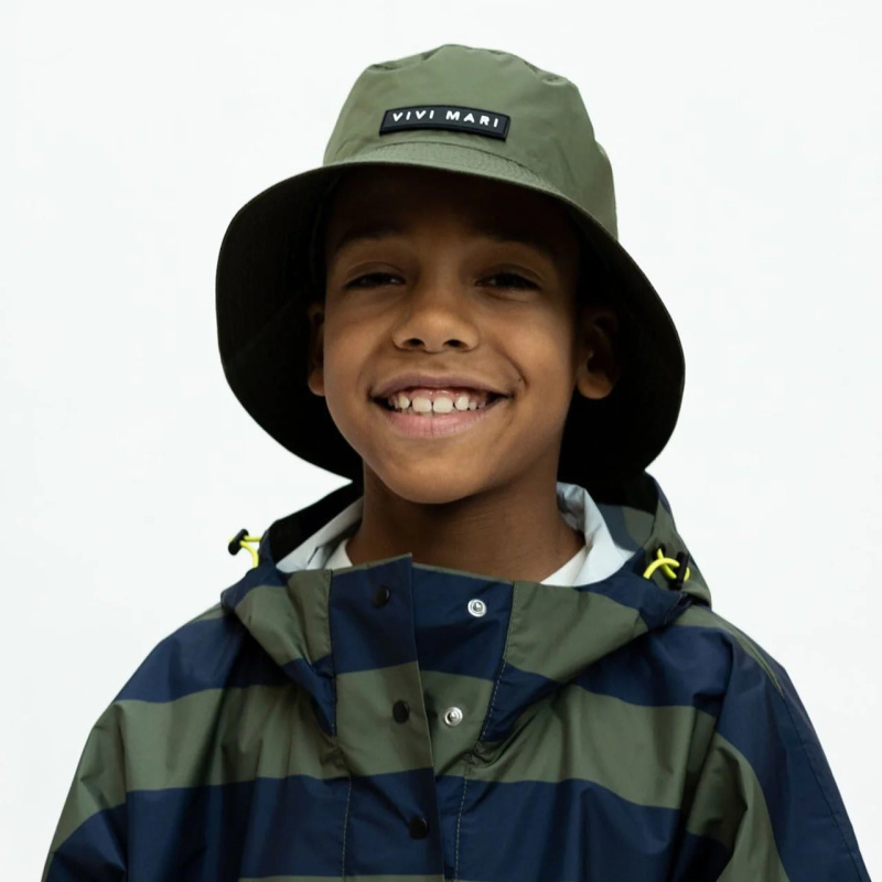 VIVI MARI Dětský Klobouk do deště Solid Olive Velikost: 7-9y