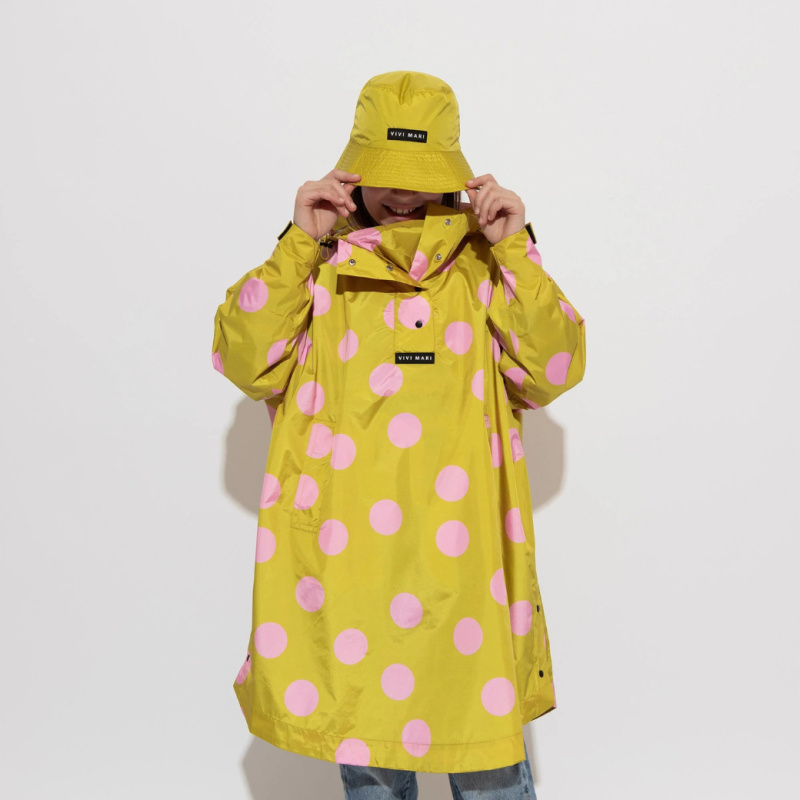 VIVI MARI Dětský kabát do deště Dots Citrus/rosé Velikost: 7-9y