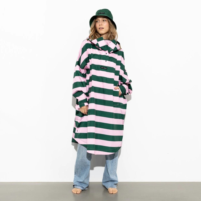 VIVI MARI Kabát do deště Bolt stripes Green/rosé