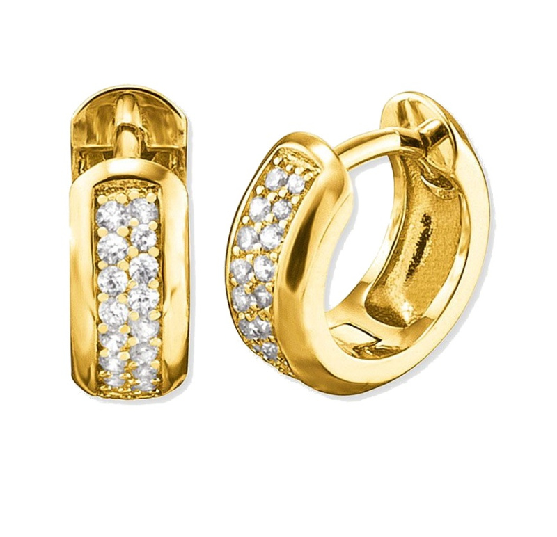 Engelsrufer Pozlacené kruhové náušnice kruhy s kubickými zirkony Anna ERE-ANNA-ZIG-CR