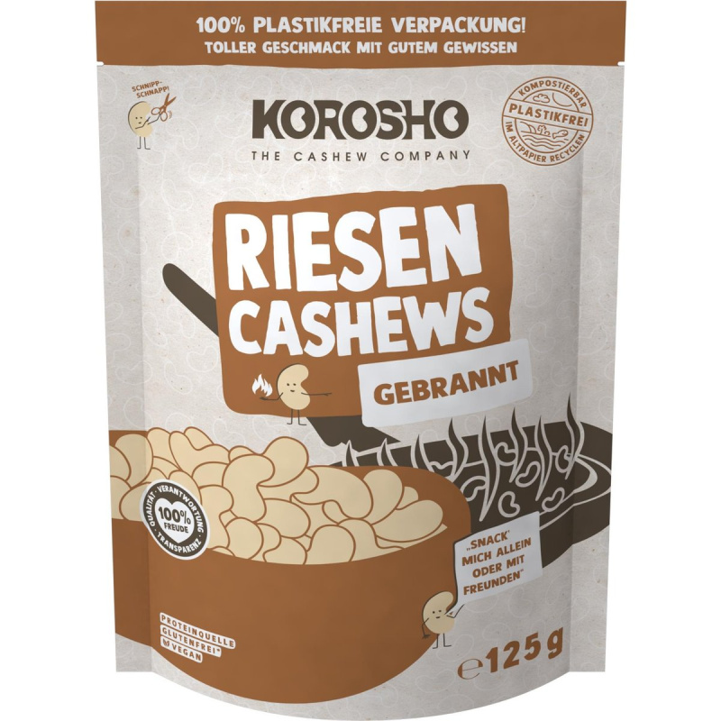 Korosho Obří kešu ořechy karamelizované