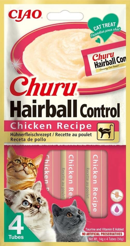 Pochoutka Churu Hairball kuřecí 4x14g