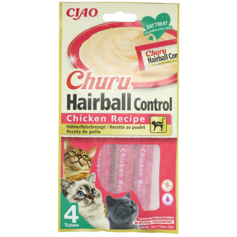 Pochoutka Churu Hairball kuřecí 4x14g