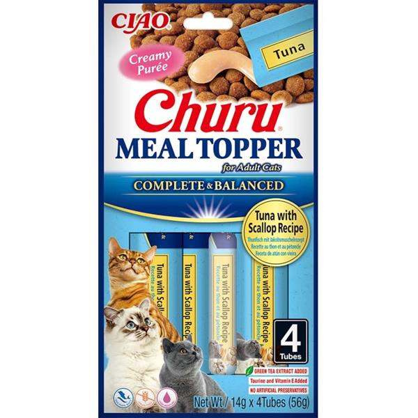 Churu Cat meal topper tuňák a hřebenatka 4x 14g