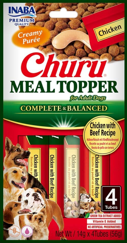 Churu Dog Meal Topper Chicken with Beef Recipe 4x14g