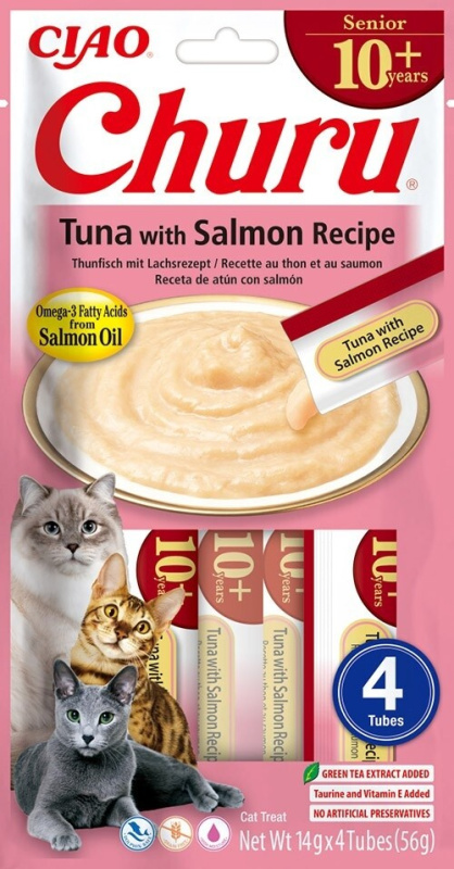 Churu Senior cat snack tuňák & losos 4x 14g