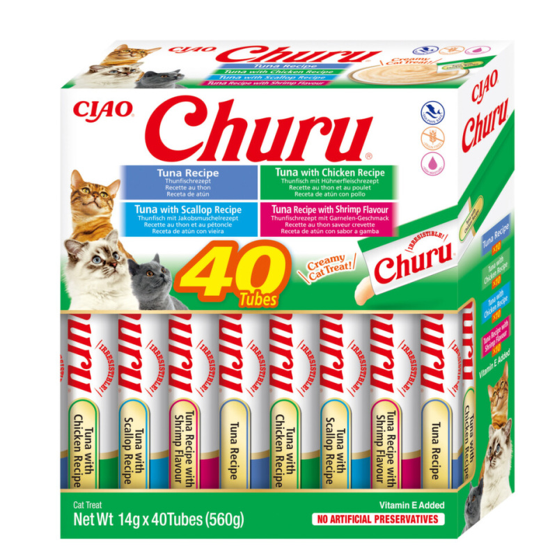 Churu Cat BOX Tuna Seafood Variety Churu Cat BOX Tuna Seafood Variety 40x40g