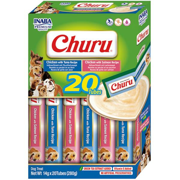 Inaba Churu dog snack tuňák a kuře&losos 20x 14g