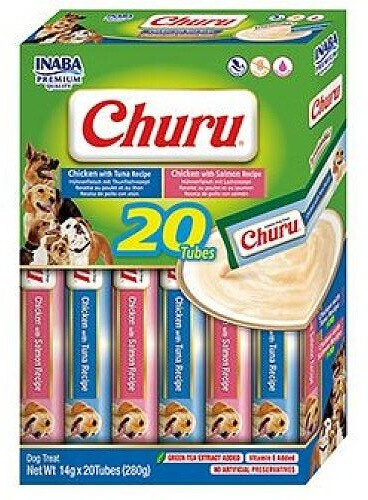 Inaba Churu dog snack tuňák a kuře&losos 20x 14g