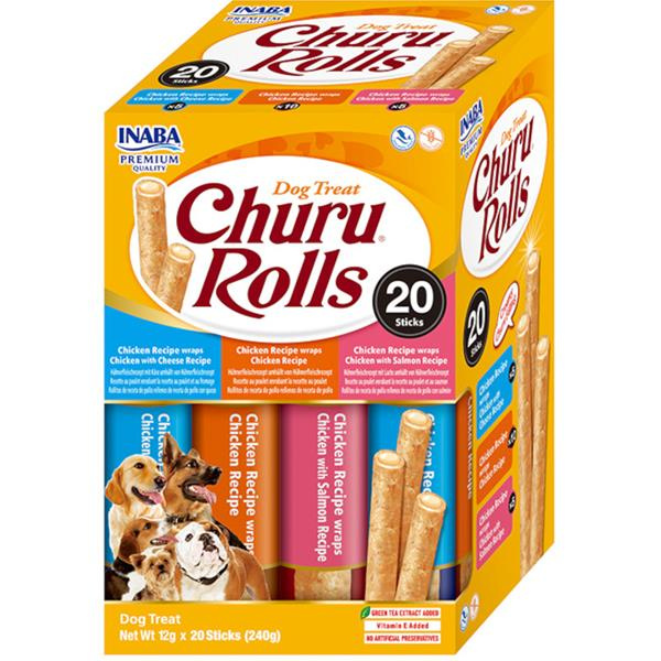 Inaba Churu Rolls dog snack multipack 20x 12g