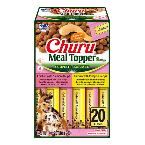 Inaba Churu Dog meal topper losos a dýně multipack 20x14g