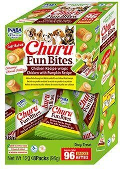 Inaba Churu Fun Bites dog snack kuře&dýně 96 g