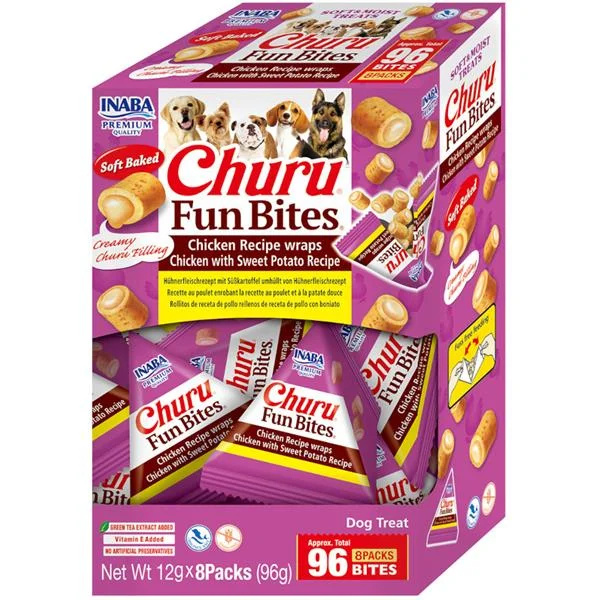 Inaba Churu Fun Bites dog snack kuře&batáty 96 g