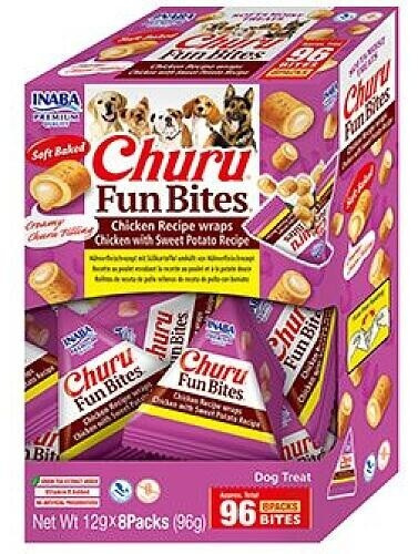Inaba Churu Fun Bites dog snack kuře&batáty 96 g