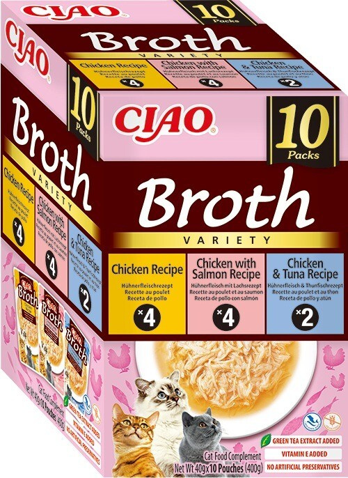 Churu Cat BOX Broth Chick&Chick.Salm&Chick.Tuna  10x40g