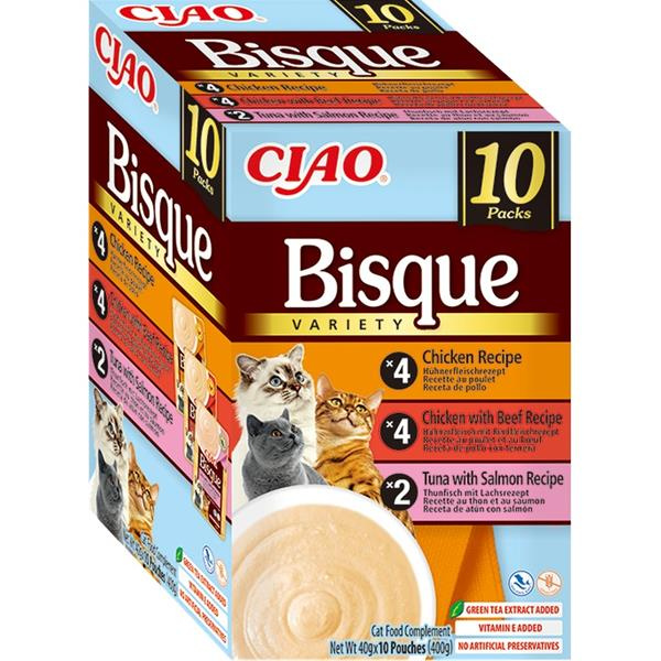 Churu Cat BOX Bisque Chick.&Chick.Beef&Tun.Salm. 10x40g