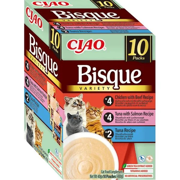 Churu Cat BOX Bisque Chick.Beef&Tun.Salmon&Tuna  10x40g