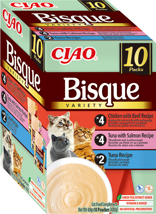 Churu Cat BOX Bisque Chick.Beef&Tun.Salmon&Tuna  10x40g
