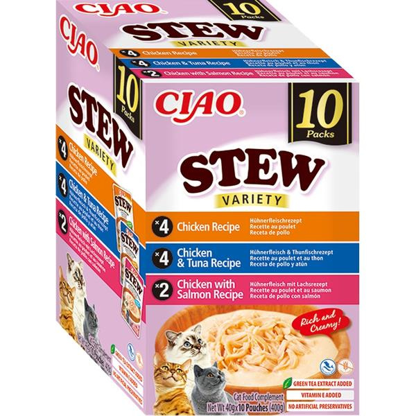 Churu Cat BOX Stew Chick.&Chick.Tuna&Chick.Salm. 10x40g