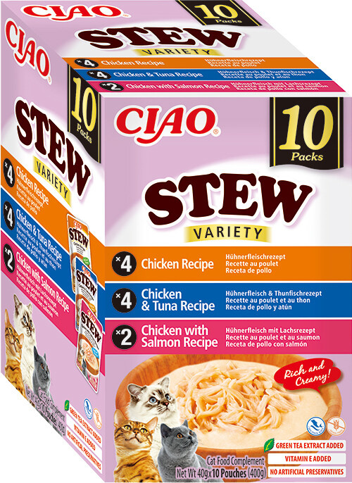 Churu Cat BOX Stew Chick.&Chick.Tuna&Chick.Salm. 10x40g