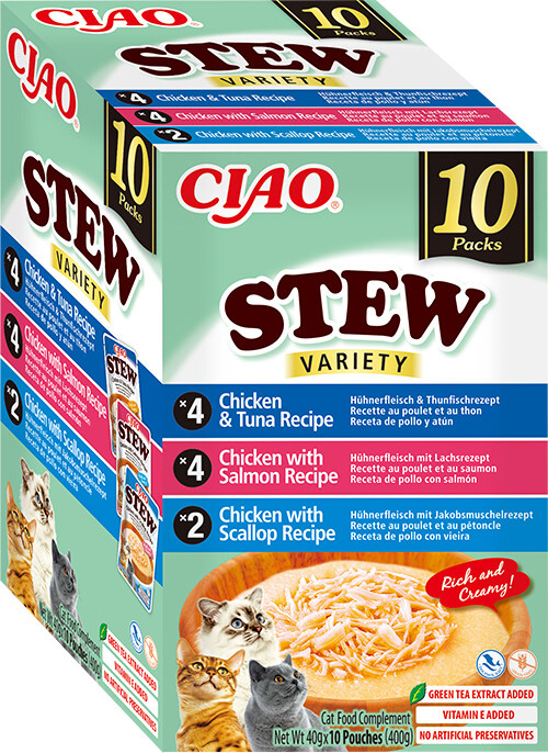 Churu Cat BOX Stew Chic.Tuna&Chic.Salm&Chic.Scal 10x40g