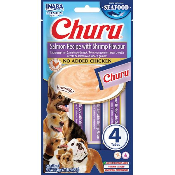 Churu Dog Fish Salmon Recipe with Shrimp Flavour  4x14g