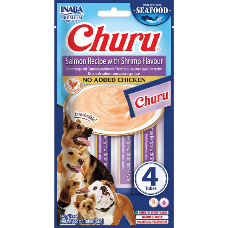 Churu Dog Fish Salmon Recipe with Shrimp Flavour  4x14g