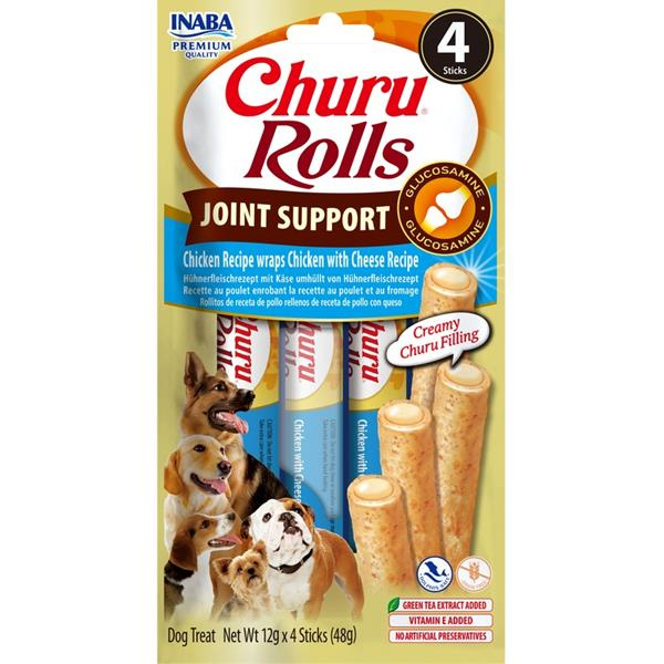 Churu Rolls Joint Support dog snack kuře a sýr 4 x 12 g