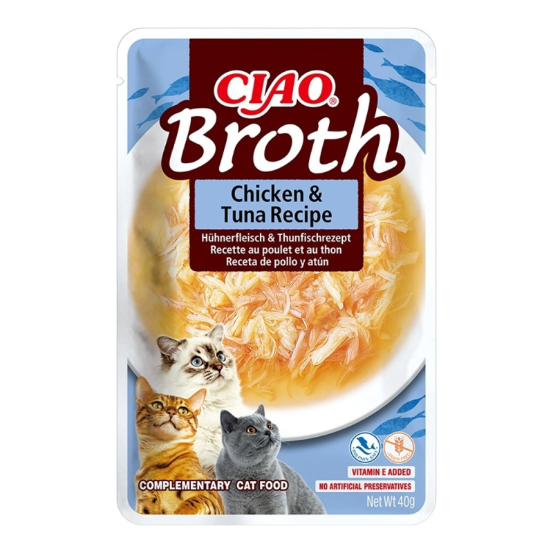 Churu Ciao kuřecí a tuňákový vývar 40g