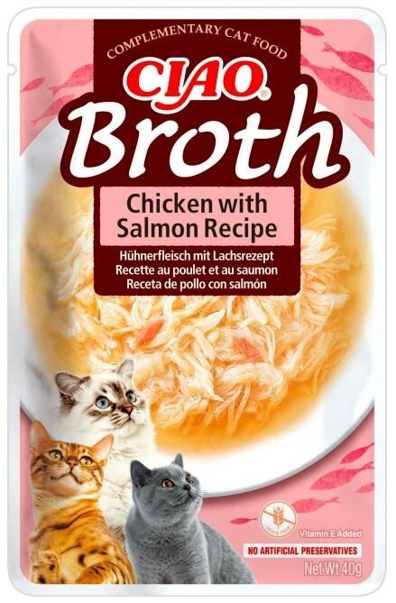 Churu Cat CIAO Broth Chicken with Salmon Recipe 40 g 