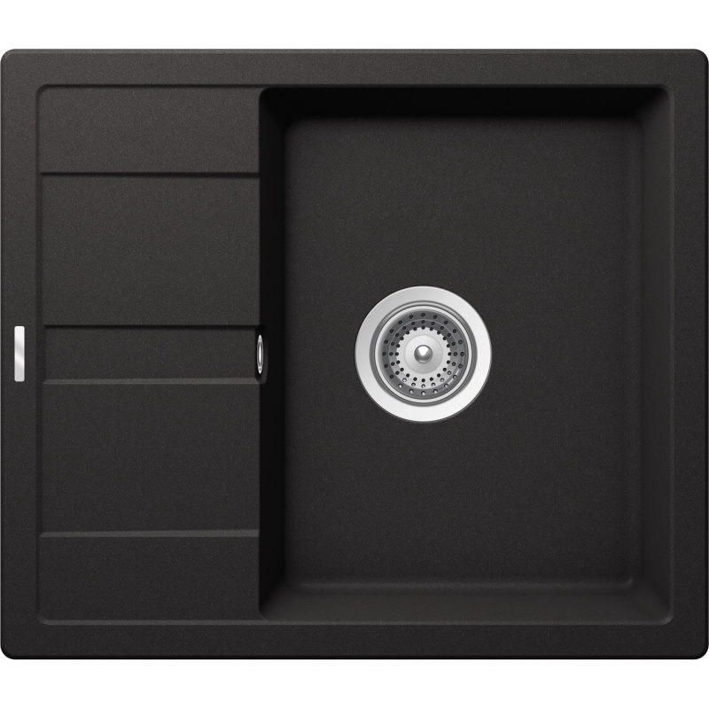 Respekta Granitový dřez Nashville, černá, 58 x 50 cm
