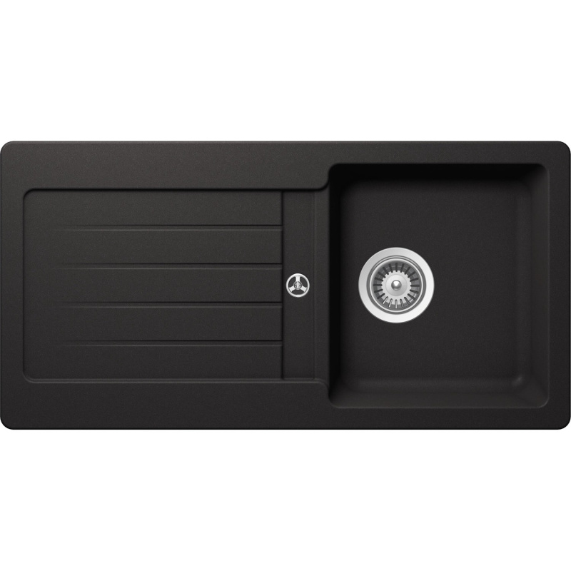 Respekta Granitový dřez Atlanta, černá, 86 x 43 cm