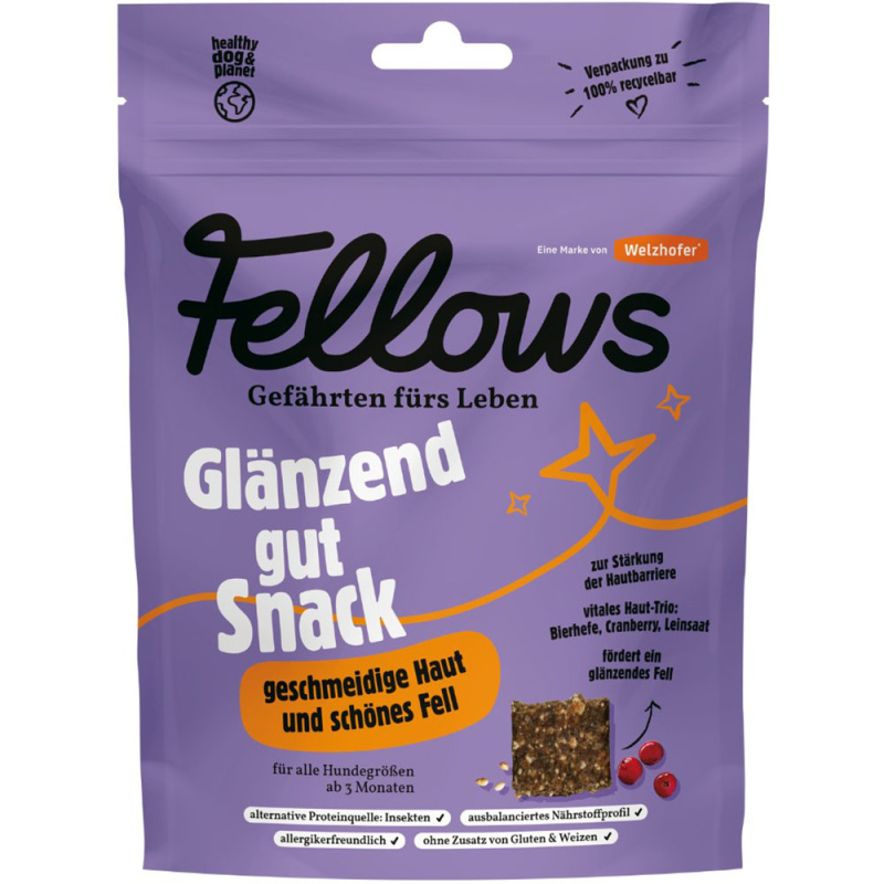 Fellows Hmyzí funkční pamlsky na podporu srsti a kůže, 125 g