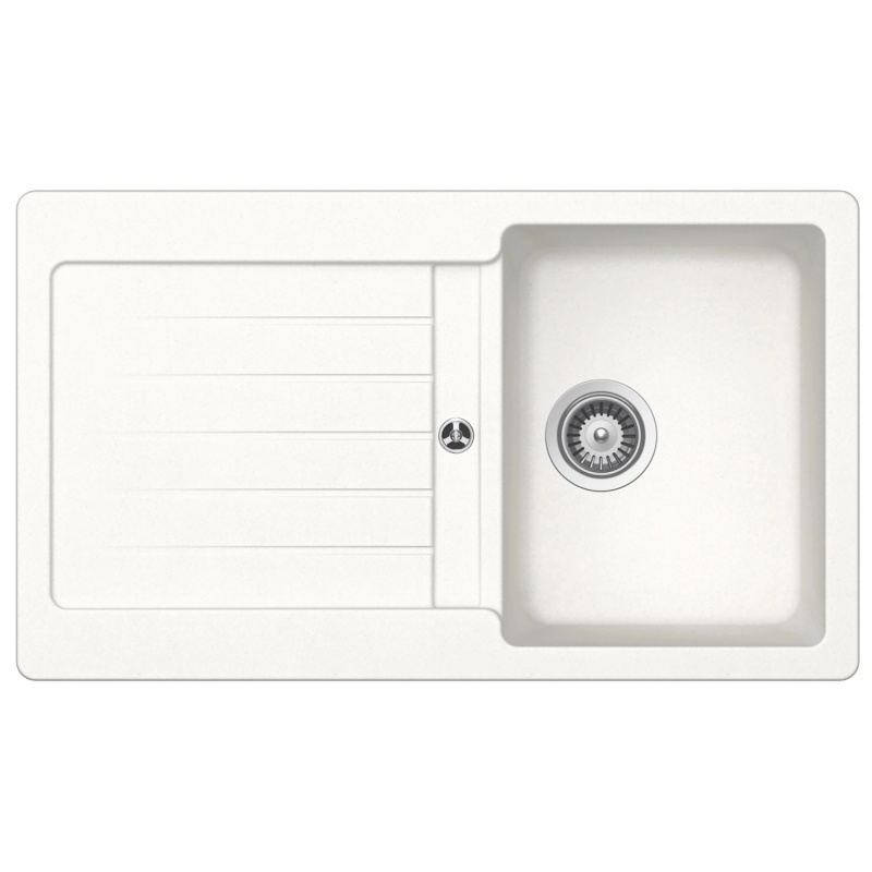 Respekta Granitový dřez Austin, bílá, 100 x 50 cm