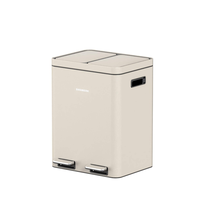 SIEGWERK Odpadkový koš Kolekto, 2 x 18 l, krémová  AS-200-36-SAN