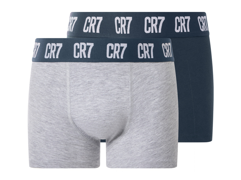 CR7 Chlapecké boxerky, 2 kusy (navy modrá / šedá, 134/140)