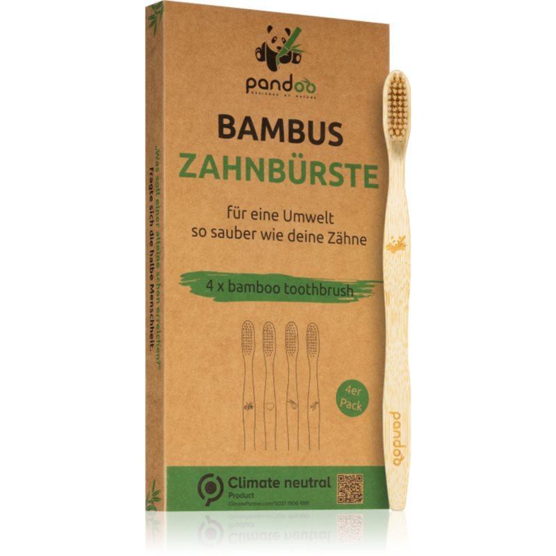 Pandoo Bambusové Kartáčky Medium Soft - výhodné balení 4 ks