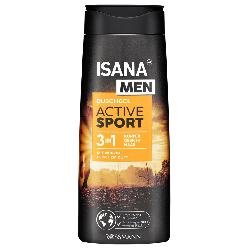 ISANA Men Active Sport sprchový gel 3v1