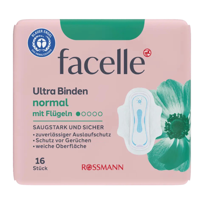 facelle Hygienické vložky Ultra Normal s křidélky 16 ks 16 ks