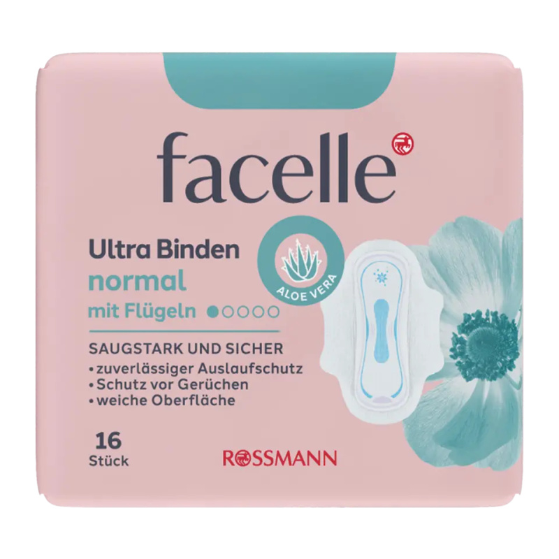 facelle Hygienické vložky Ultra Normal Ale Vera s křidélky 16 ks