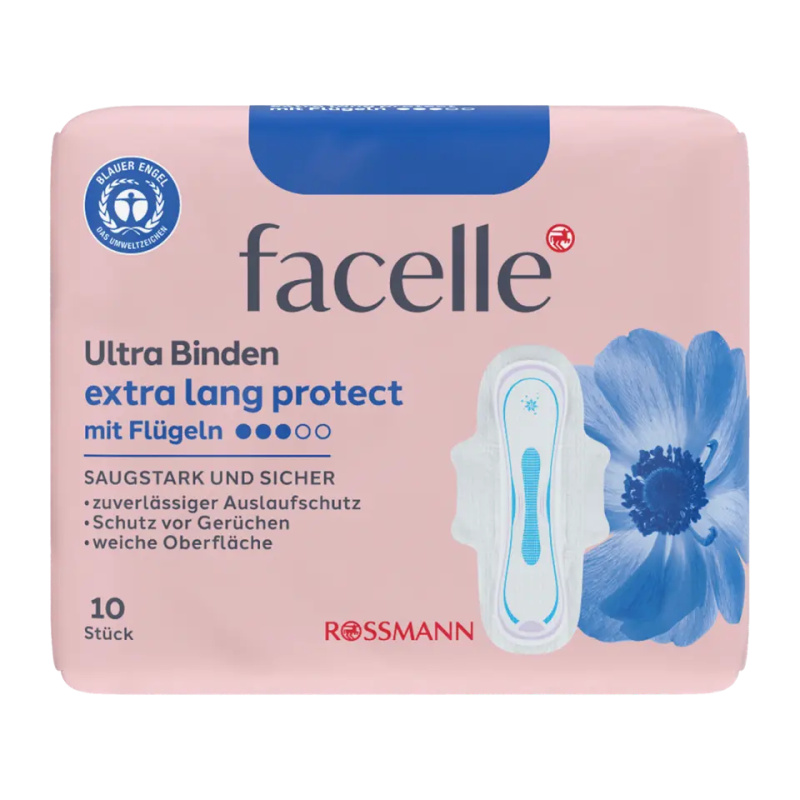 facelle Hygienické vložky Ultra Extra Long Protect s křidélky 10 ks