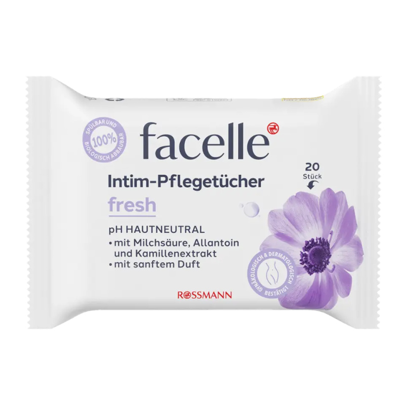 facelle Vlhčené ubrousky pro intimní hygienu Fresh 20 ks