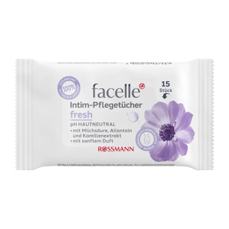 facelle Vlhčené ubrousky pro intimní hygienu mini Fresh 15 ks