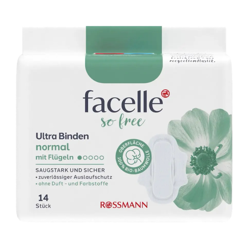 facelle Hygienické vložky So Free Ultra Normal s křidélky 14 ks