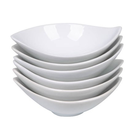 METRO PROFESSIONAL Miska loď VILO porcelán bílá 6 ks