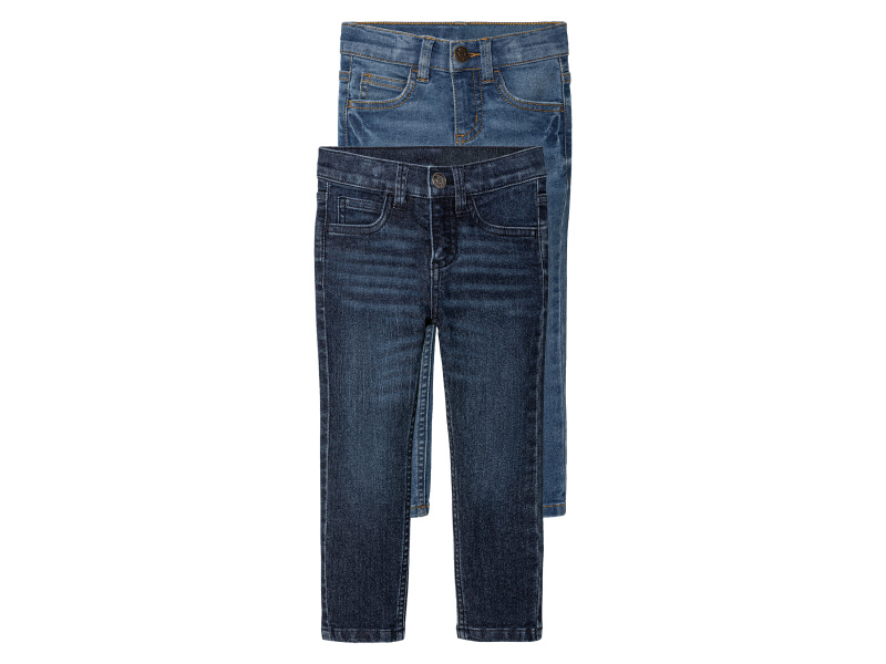 lupilu® Dětské džíny "Slim Fit", 2 kusy (98, tmavě modrá / světle modrá)
