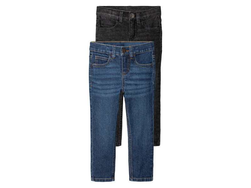 lupilu® Dětské džíny "Slim Fit", 2 kusy (98, černá/modrá)