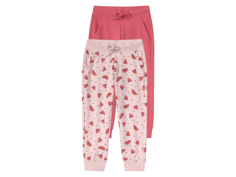 lupilu® Dívčí tepláky, 2 kusy (98/104, růžová)