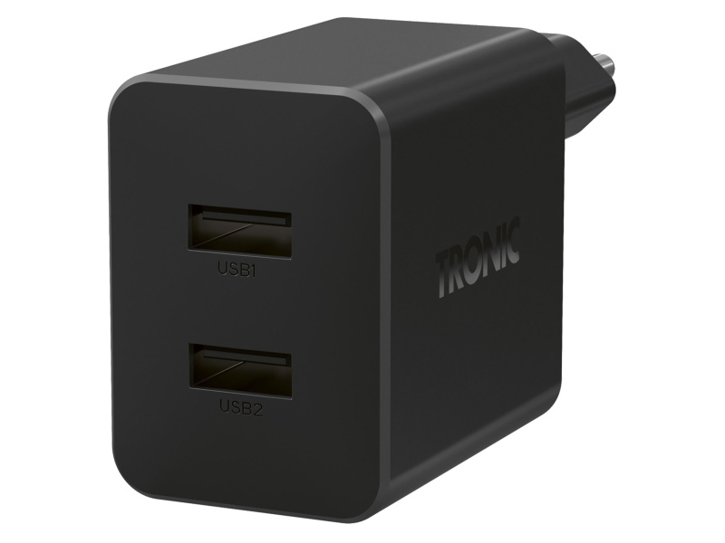 Tronic® Duální nabíječka Usb-A , 30 W (černá)