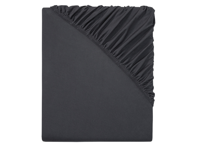 Livarno home Žerzejové napínací prostěradlo, 140–160 x 200 cm (tmavě šedá)
